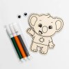 Rozbalená kreativní sada – magnetka Koala k vybarvení, 3 fixy a pohyblivá očka