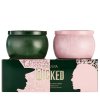 Dárková sada dvou mini svíček Voluspa Pink Goes Good With Green, Wicked – detail balení