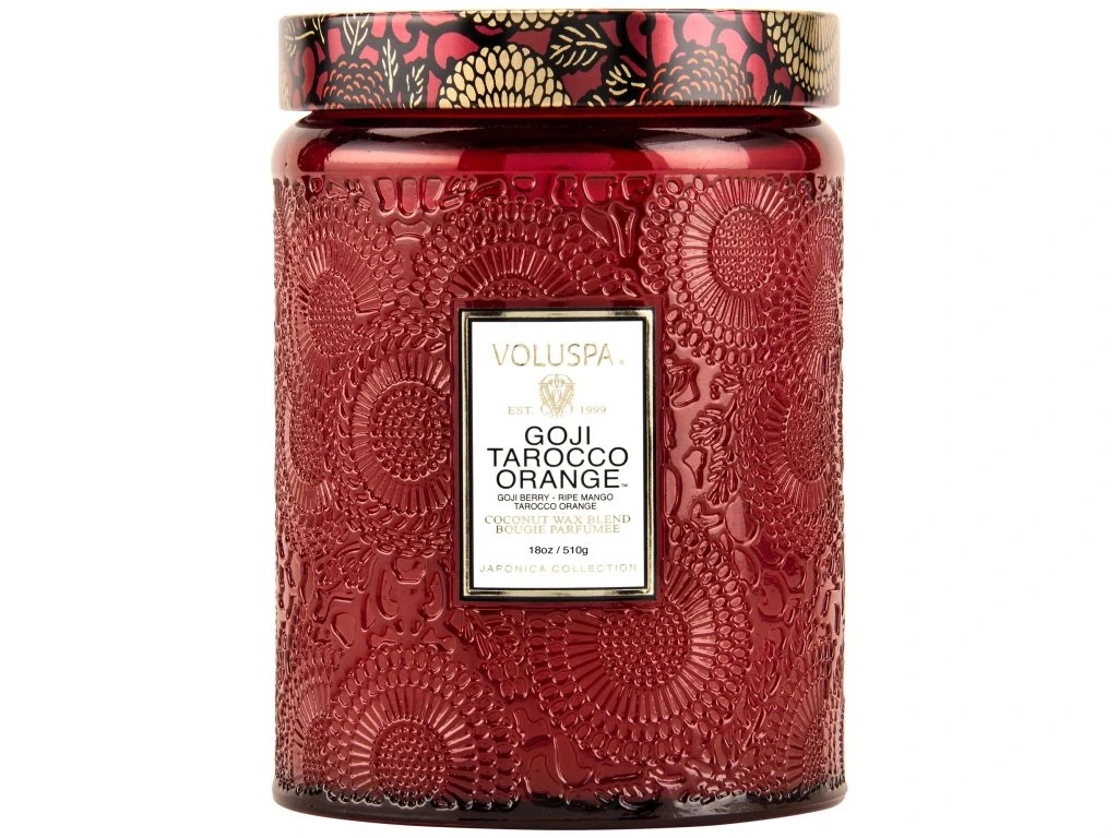 voluspa goji tarocco orange – ovocna sviecka s vonou goji, manga a pomaranca