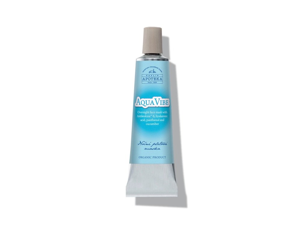 Nočná pleťová maska ​​AquaVibe Havlíkova Apotéka 30 ml – produkt na bielom pozadí