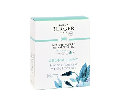 Maison Berger – Náplň do vône do auta Aroma Happy - Aquatic Freshness, 2ks