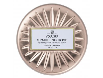 Ružové viečko plechovej dózy Voluspa Sparkling Rose