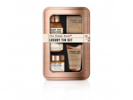 Baylis & Harding – Pánska darčeková sada v plechovke Bergamot, Hemp a Santalové Drevo, 4ks