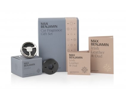 Max Benjamin - Vonný darčekový set do auta Dodici a Irish Leather & Oud, 4ks
