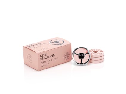 Max Benjamin - Súprava vône do auta French Linen Water, 4 ks náplne