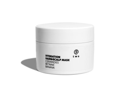 TWO Cosmetics Hydration Hair & Scalp Mask – hydratačná maska na vlasy s ceramidmi, betaínom a banánom v bielej plastovej dóze