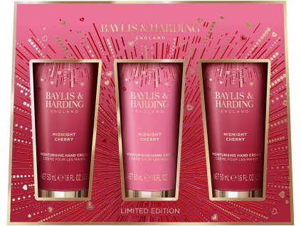 Baylis & Harding Midnight Cherry - darčeková sada krémov na ruky 3×50 ml
