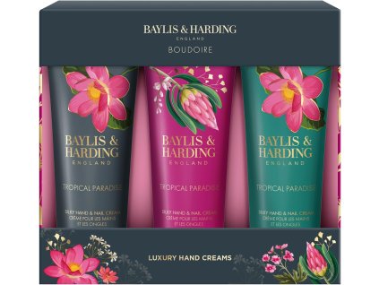 Darčeková kozmetická sada Baylis & Harding Tropical Paradise - tri krémy na ruky v darčekovej krabičke