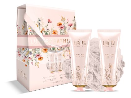 Grace Cole Peony Peach & Raspberry – sada telovej starostlivosti v darčekovej taštičke