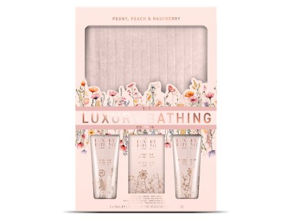 Grace Cole Peony Peach & Raspberry – sada starostlivosti o telo a ruky s taštičkou
