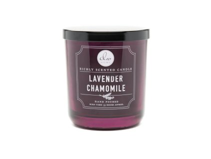 Vonná sviečka DW Home Lavender Chamomile v skle, relaxačná levanduľa a harmanček