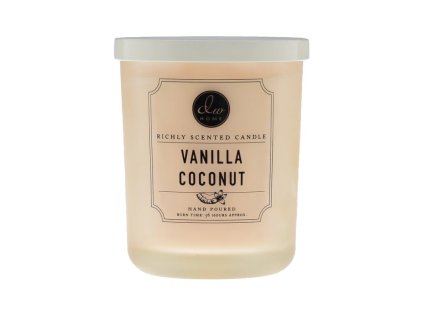 Vonná sviečka DW Home Vanilla Coconut v skle - sladká vôňa vanilky a kokosu