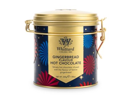 Whittard horúca čokoláda Perníček v plechovej dóze, čelný pohľad