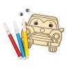 Rozbalená kreatívna sada – magnetka Auto na vyfarbenie, fixky a samolepiace očká