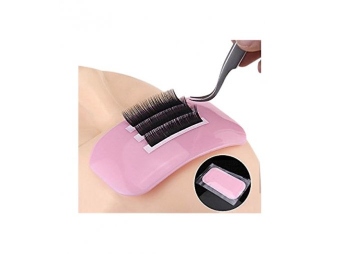 rectangular pink silicone lash pad