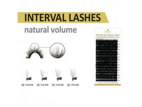INTERVAL LASHES  C 0.07 natural volume (Odstín kombinace 8+10+12 mm)