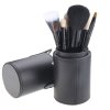 12Pcs Makeup Brushes Container Tube Maquiagem Pinceaux Maquillaje Eyeshadow Foundation Highlighter Pink Naked Palette Powder