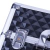kuferek kosmetyczny xxxl 4w1 walizka kosmetyczna na kolkach obrotowych 360 stopni diamond 3d czarny ze srebrnymi okuciami (5)