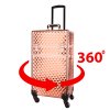 kuferek kosmetyczny xxxl 4w1 walizka na kolkach obrotowych 360 stopni diamond 3d rose golden okucia rose golden (3)