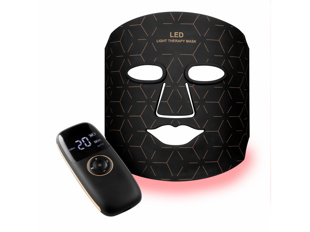 PALSAR7 Nabíjecí silikonová ošetřující LED maska na obličej (černá)