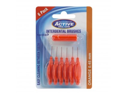88452.Beauty Formulas Active Oral Care Interdental Brushes Orange 0.45mm 6 pack
