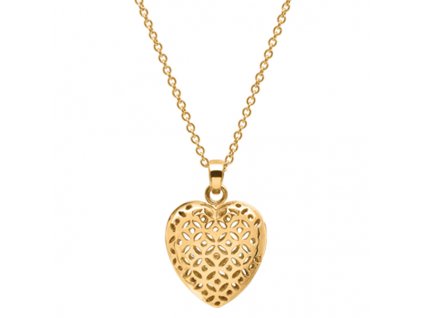 FLO Parfémový náhrdelník ve tvaru srdce (Pozlacený 14K)