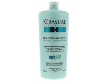 Kérastase Résistance Bain Force Architecte - šampon pro poškozené vlasy 1000 ml + Dávkovací pumpa zdarma