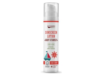 Wooden Spoon Opalovaci telove mleko Baby and Family spf50 100 ml
