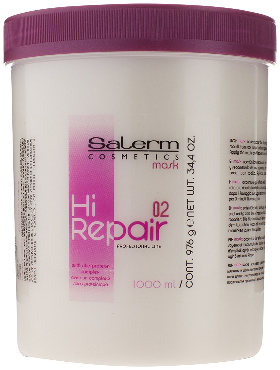 Salerm Cosmetics Salerm Hi Repair maska pro poškozené vlasy 1000 ml