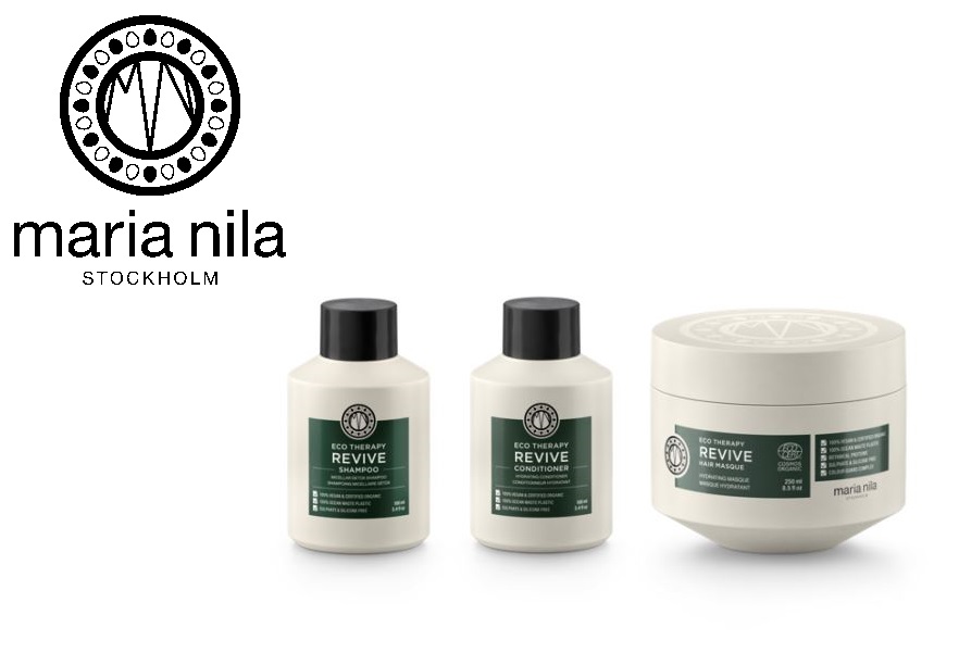 Maria Nila Eco Therapy Revive Akční sada šampon, kondicionér, maska Maria Nila Eco Therapy Revive Akční sada šampon, kondicionér, maska