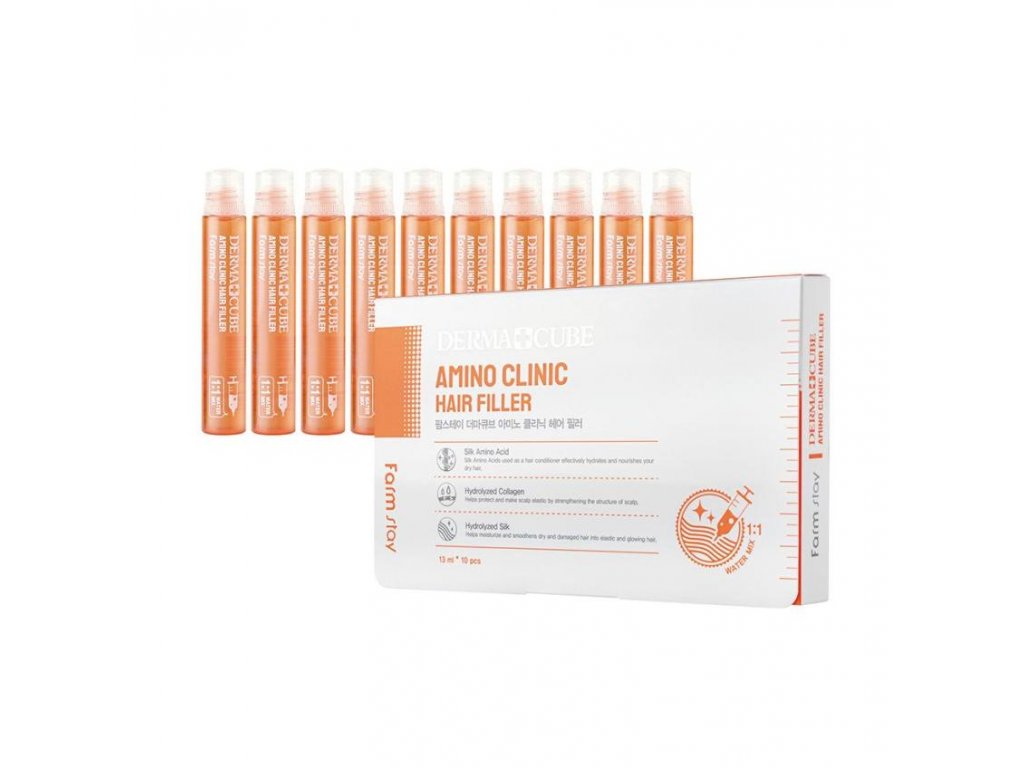 FarmStay Filler na vlasy s aminokyselinami Derma Cube AMINO CLINIC hair filler (13ml)
