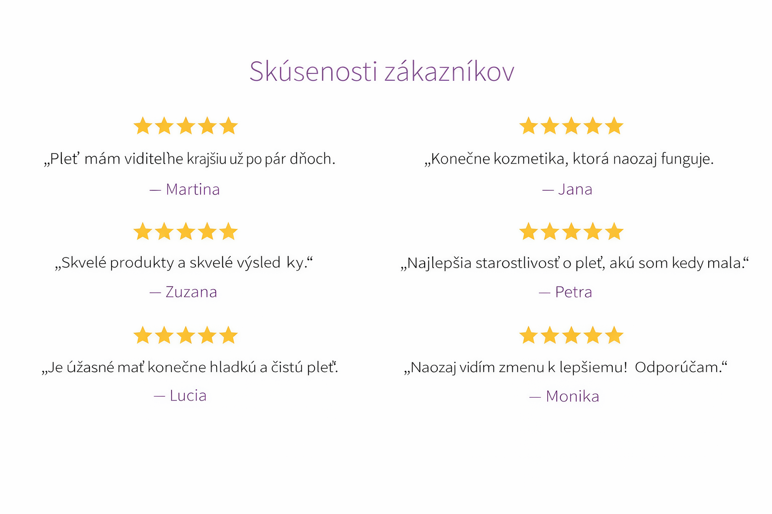 Skúsenosti zákazníkov