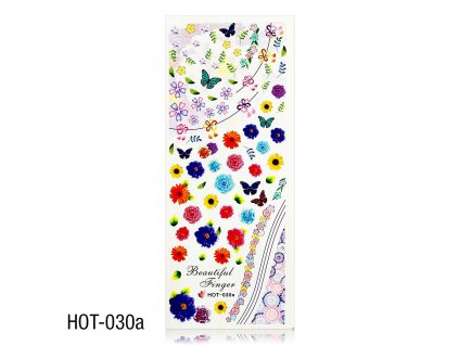 Vodolepky na zdobení nehtů - velký list 12,7 x 5,5 cm HOT-030a