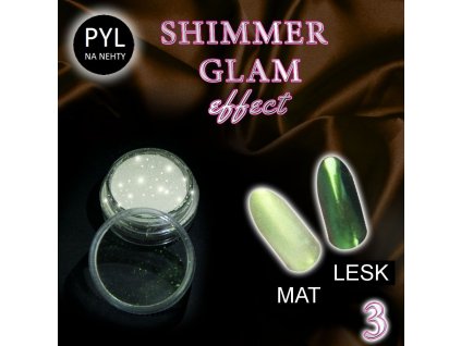 Jemný pyl na zdobení nehtů - Shimmer Glam Efekt 03
