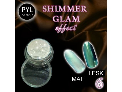 Jemný pyl na zdobení nehtů - Shimmer Glam Efekt 06