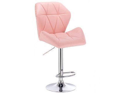 Barová židle MILANO MAX na stříbrném talíři - světle růžová