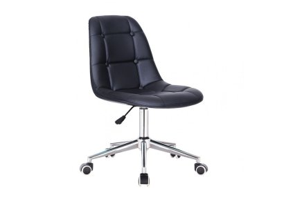 Židle SAMSON na stříbrné podstavě s kolečky - černá