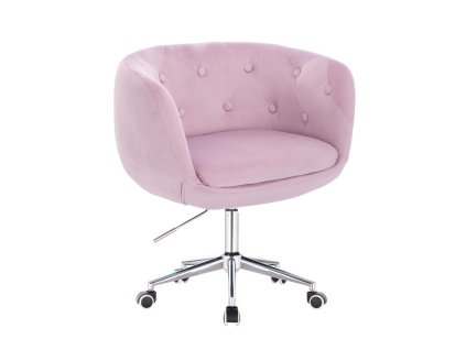 Židle MONTANA VELUR na stříbrné podstavě s kolečky - levandule