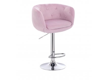 Barová židle MONTANA VELUR na stříbrném talíři - fialový vřes
