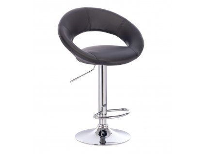 Barová židle NAPOLI na stříbrném talíři - černá