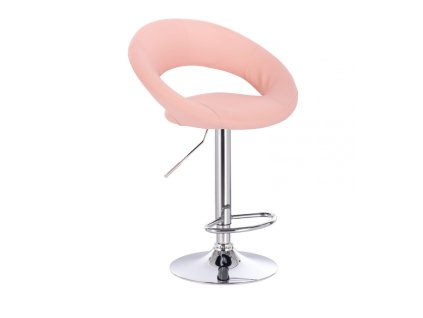 Barová židle NAPOLI na stříbrném talíři - světle růžová