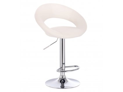 Barová židle NAPOLI na stříbrném talíři - bílá