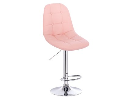 Barová židle SAMSON na stříbrném talíři - světle růžová