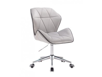 Židle MILANO MAX VELUR na stříbrné podstavě s kolečky - světle šedá