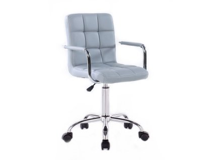 Židle VERONA na stříbrné podstavě s kolečky - šedá