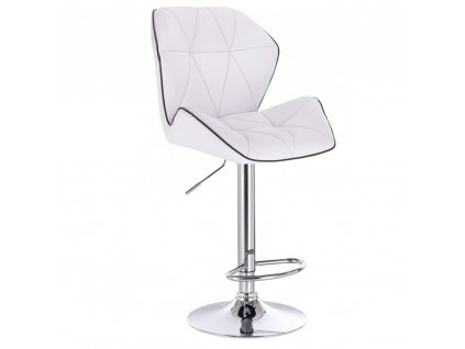 Barová židle MILANO MAX na stříbrném talíři - bílá