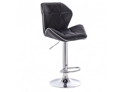 Barová židle MILANO MAX na stříbrném talíři - černá