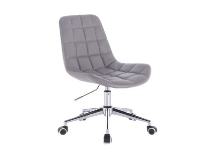 Židle PARIS na stříbrné podstavě s kolečky - šedá