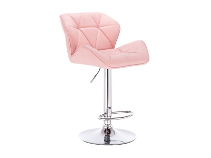 Barová židle MILANO na stříbrném talíři - světle růžová