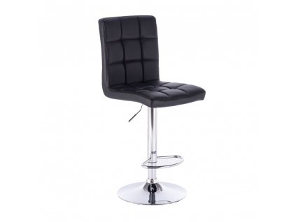 Barová židle TOLEDO na stříbrné kulaté podstavě - černá